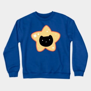 Star Black Cat Face Crewneck Sweatshirt